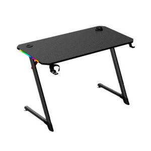 muvip mesa gaming pro1700 con laminado de fibra carbono luz rgb portavasos y gancho para auriculares