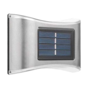 elbat aplique solar led 150lm panel solar integrado 2v, 120mah bateria 1.2v, 600mah carcasa acero inoxidable