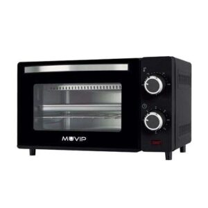 muvip horno de sobremesa 650w 10l regulador de temperatura 100º 230º puerta de cristal templado cuerpo de acero inoxidable