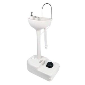 muvip lavabo portatil con deposito de 17l deposito de jabon 3l bomba de pie con fuelle incorpora colgador para toalla
