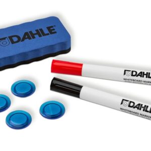 dahle 95140 basic pack de 2 rotuladores + borrador magnetico + 4 imanes para pizarra blanca