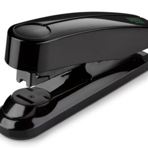 novus b 4fc re+new grapadora de sobremesa fabricada con plastico reciclado hasta 50 hojas grapado plano abierto, cerrado y clavado incluye 200 grapas color negro