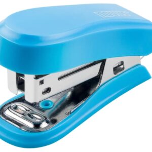 novus mini grapadora compacta hasta 12 hojas grapado cerrado y abierto incluye 320 grapas color azul