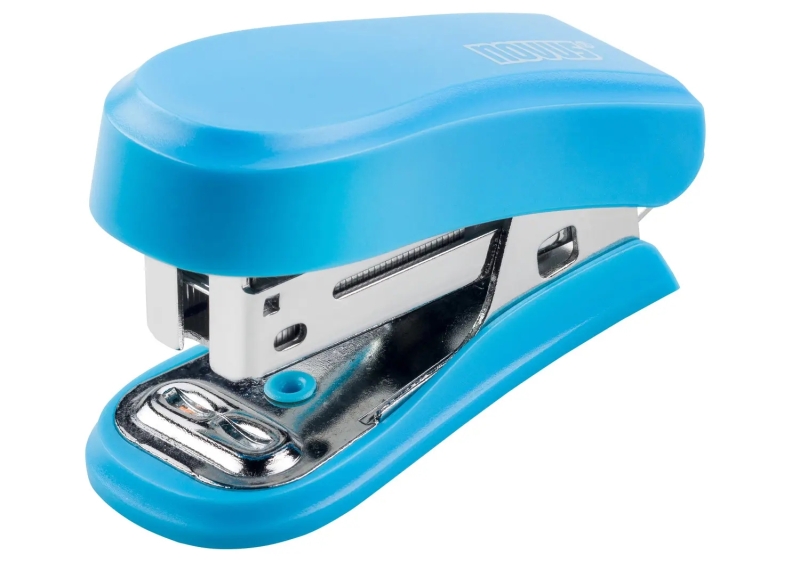 novus mini grapadora compacta hasta 12 hojas grapado cerrado y abierto incluye 320 grapas color azul
