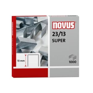 novus 23/13 super caja de 1000 grapas 23/13 galvanizadas para grapadoras de gruesos
