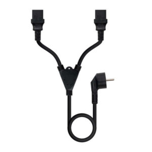 nanocable cable de alimentacion cee7 macho a 2x c 13 hembra 1.80m color negro