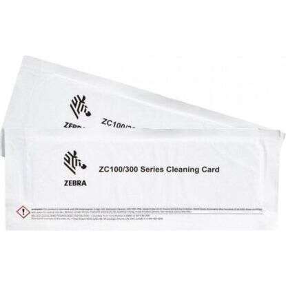 zebra zc100/zc300 kit de 2 tarjetas de limpieza originales