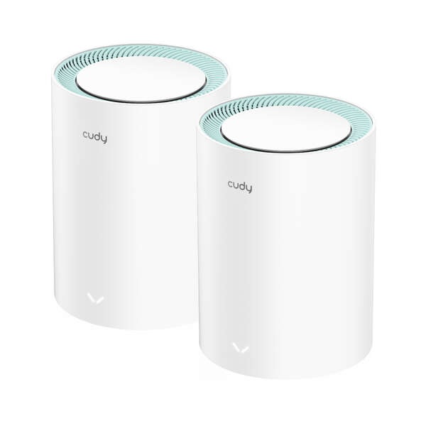 cudy m1300 pack de 2 sistemas wifi mesh ac1200 dual band 867mbps en 5ghz, 300mbps en 2,4ghz 1x puerto lan 1000/100/10mbps, 1x puerto wan 1000/100/10mbps 2 antenas internas