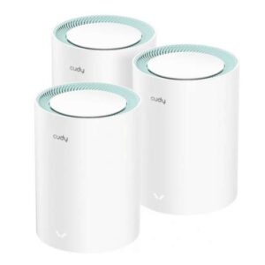 cudy m1300 pack de 3 sistemas wifi mesh ac1200 dual band 867mbps en 5ghz, 300mbps en 2,4ghz 1x puerto lan 1000/100/10mbps, 1x puerto wan 1000/100/10mbps 2 antenas internas