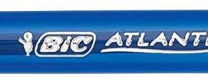 bic atlantis soft boligrafo retractil con clip metalico punta de 1mm cuerpo transparente con grip color azul