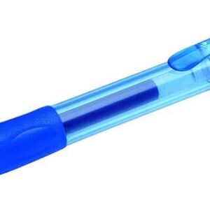 bic gel ocity original boligrafo de tinta gel retractil punta media de 0.7mm recargable grip de goma clip de plastico color azul