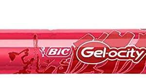 bic gel ocity illusion boligrafo de tinta gel borrable punta media de 0.7mm recargable grip de goma clip de plastico color rojo