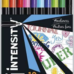 bic intensity fine pack de 10 rotuladores punta fina de 0.8mm trazo de 0.4mm tinta con base de agua colores surtidos