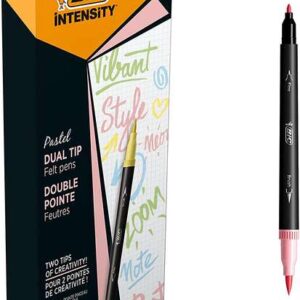 bic intensity dual tip pastel rotulador doble punta punta de pincel + punta fina tinta con base de agua colores pastel surtidos
