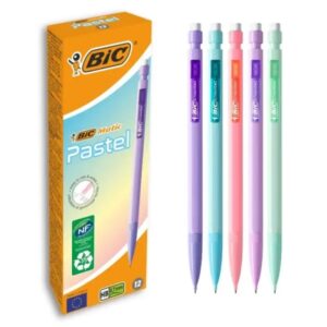 bic matic pastel portaminas 0.7mm hb con goma punta retractil cuerpo de colores pastel surtidos