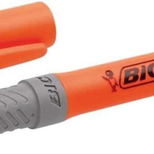 bic highlighter grip marcador fluorescente punta biselada trazo entre 1.60 y 3.30 mm grip texturizado color naranja