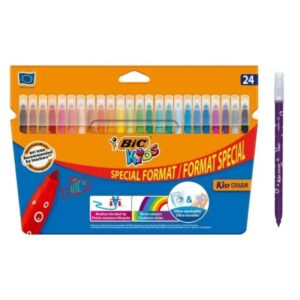 bic kids couleur pack de 24 rotuladores punta mediana lavable colores surtidos