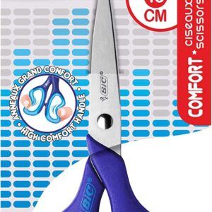 bic comfort tijera escolar de acero inoxidable 13cm mango suave uso diestro colores surtidos aleatorio