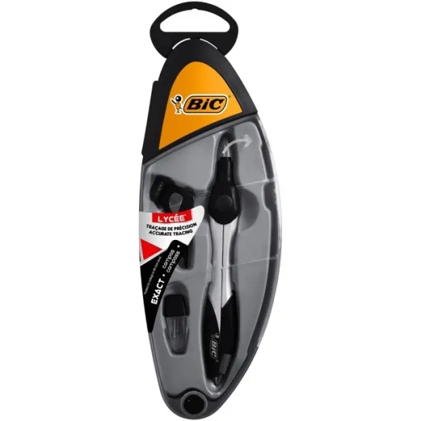 bic exact compas para portaminas o lapiz cuerpo de metal negro o rojo aleatorio