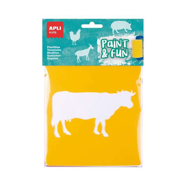 apli kids bolsa de 6 plantillas de animales de granja 8 formas de animales polipropileno flexible lavables colores surtidos