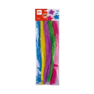 apli kids bolsa de 15 limpiapipas colosal flexibles y suaves medidas 15x300mm colores surtidos