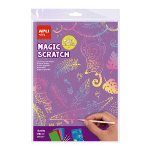 apli magic scratch colores pack de 8 laminas para rascar medidas 210 x 297mm colores surtidos