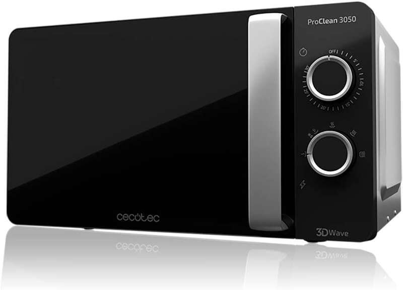 cecotec proclean 3050 microondas 20l 700w revestimiento ready2clean tecnologia 3dwave temporizador 30 min 6 niveles de funcionamiento