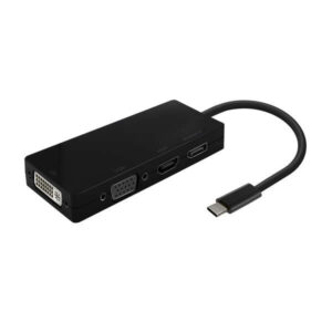 aisens conversor usb c a dp/dvi/hdmi/vga usb c/m dp/h dvi/h hdmi/h vga/h 15cm color negro