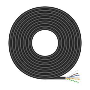 aisens cable de red exterior impermeable rj45 cat.6 utp rigido cca awg23 100m color negro