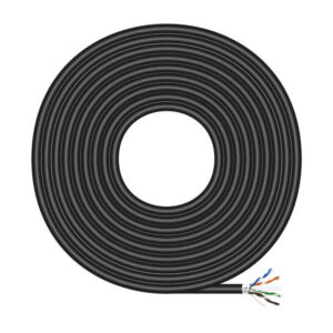 aisens bobina de cable de red exterior impermeable rj45 cat.6 ftp rigido awg24 305m color negro