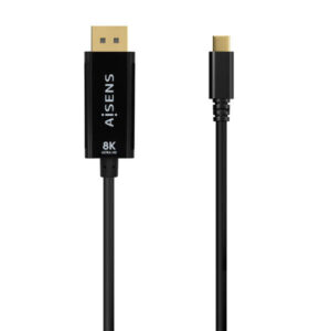 aisens cable conversor usb c a displayport 8k@60hz usb c/m dp/m 1.8m color negro