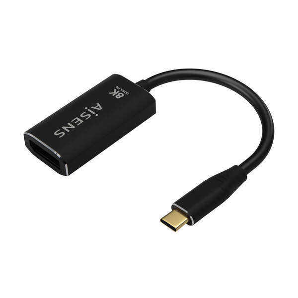 aisens conversor aluminio usb c a displayport 8k@60hz usb c/m dp/h 15cm color negro