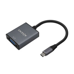 aisens conversor aluminio usb c a vga usb c/m hdb15/h 15cm color gris
