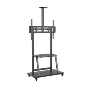 aisens soporte de suelo eco con rueda bandeja para dvd y soporte de camara para monitor/tv 150kg de 37 100 color negro