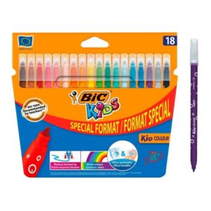 bic kids couleur pack de 18 rotuladores punta mediana lavable colores surtidos