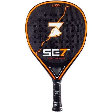 set lion pala de padel forma lagrima marco 100% carbono cara 100% carbono 3k nucleo goma black eva compressed