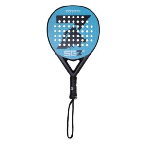 set coyote pala de padel forma redonda marco y cara 100% fibra de vidrio nucleo goma black eva xtrasoft