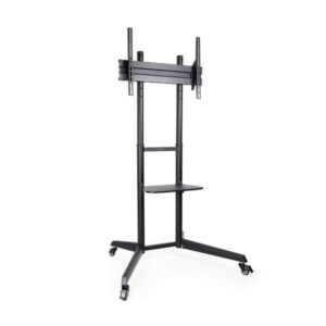 tooq ramses soporte de suelo con ruedas para pantallas 37" a 70" bloqueo de ruedas estante gestion de cables peso max 50kg vesa max 600x400mm color negro