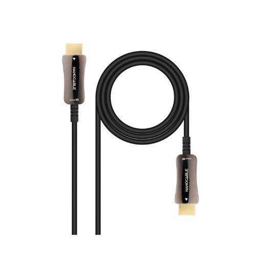 nanocable cable hdmi v2.1 aoc macho a hdmi v2.1 macho 20m 8k@60hz 4k@120hz 48gbps color negro