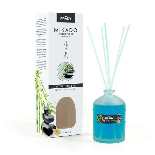 prady ambientador mikado ritual de spa frasco de cristal 100ml y varitas difusoras