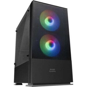 mars gaming mcz caja minitorre micro atx, mini itx panel lateral acrilico iluminacion rgb tamaño hdd 2.5", 3.5" usb a 3.0, usb a 2.0 y audio 2 ventiladores 120mm incluidos