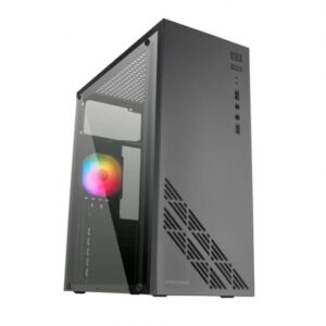 mars gaming mc100 caja semitorre atx, micro atx, mini itx panel lateral acrilico tamaño hdd 2.5", 3.5" usb a 3.0, usb a 2.0 y audio ventilador 90mm frgb incluido soporta refrigeracion liquida