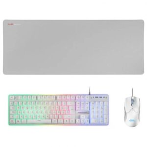 mars gaming pack 3 en 1 de teclado tecnologia hibrida h mech, antighosting usb rgb + raton 10000dpi usb rgb + alfombrilla 800x300x4mm