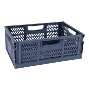 apli up north caja de plastico plegable y apilable tamaño 430x290x160mm ideal para herramientas, juguetes, colada etc... color azul grisaceo