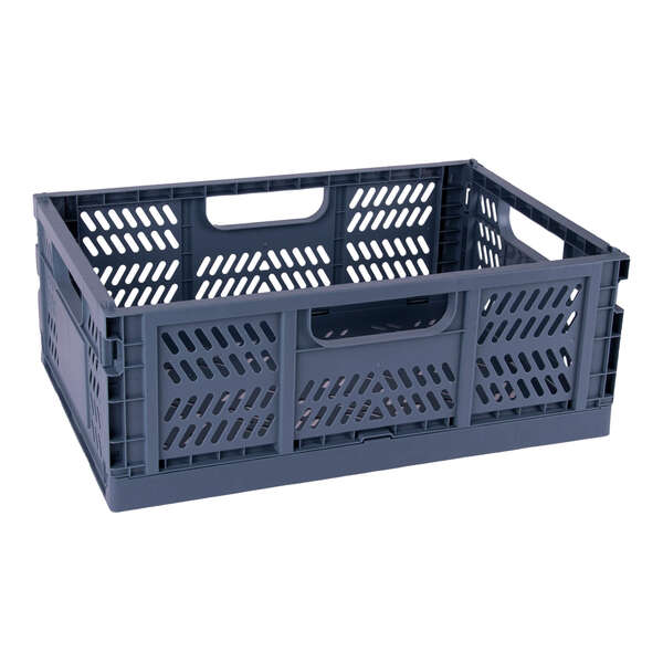 apli up north caja de plastico plegable y apilable tamaño 430x290x160mm ideal para herramientas, juguetes, colada etc... color azul grisaceo