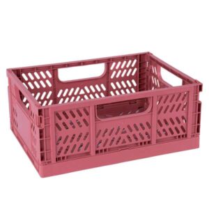 apli up north pack de 2 cajas de plastico plegables y apilables tamaño 290x210x120mm ideal para herramientas, juguetes, colada etc... color rosa