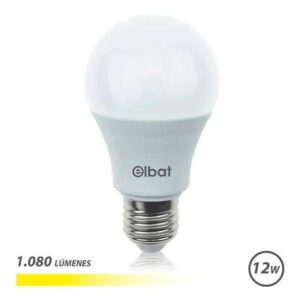 elbat bombilla led a60 12w 1080lm e27 luz calida color blanco calido