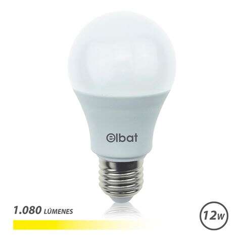 elbat bombilla led a60 12w 1080lm e27 luz calida color blanco calido