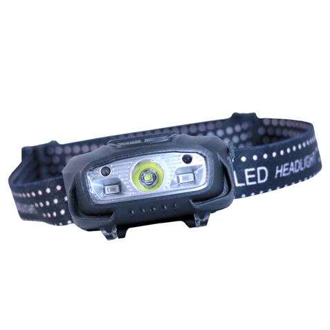 elbat linterna led de cabeza frontal led 220lm deteccion manos resistente al agua ligera color negro