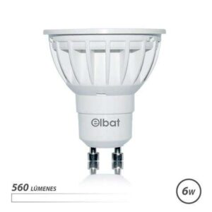 elbat bombilla led gu10 6w 560lm luz blanca ahorro energetico larga duracion facil instalacion color blanco